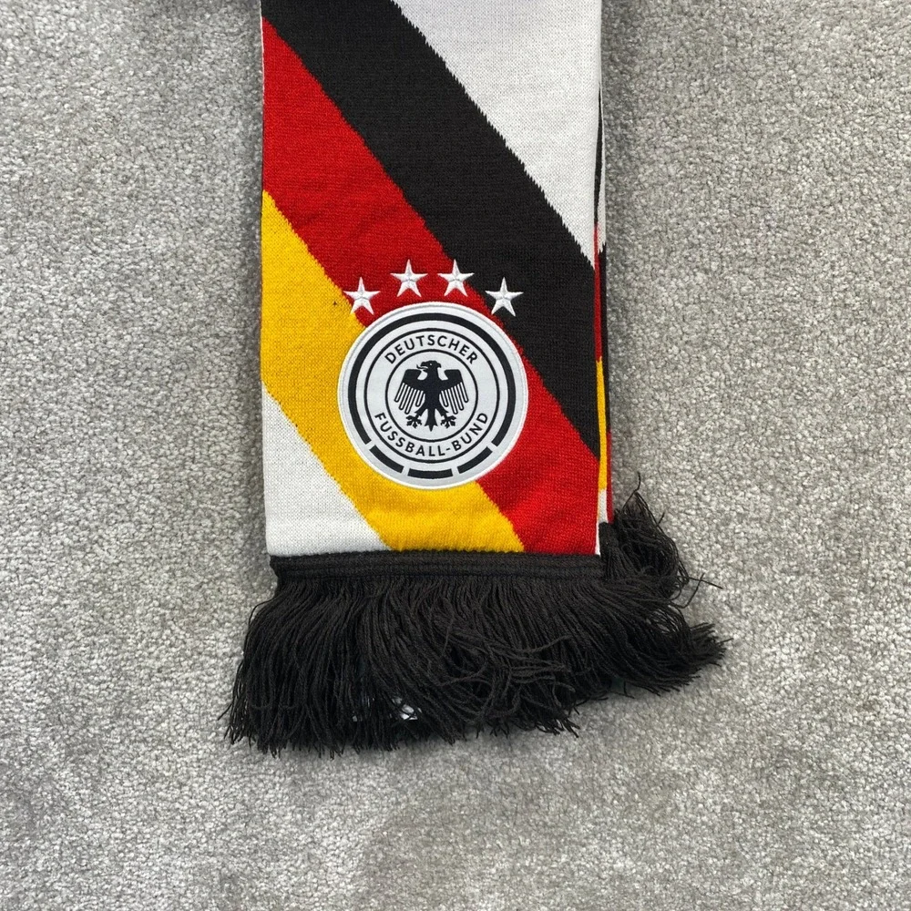 Adidas DFB Germany Soccer Scarf White Black Red Gold Fan Gear KC6688